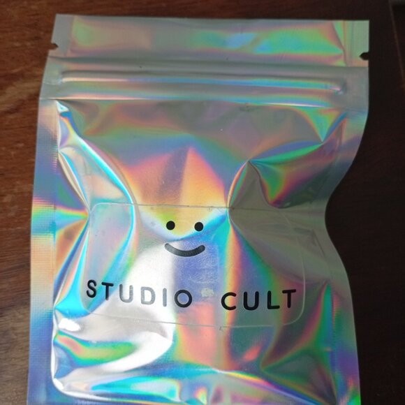 Studio Cult Inflated Hoop Earrings – Putty / Beige – Matte Chunky Statement Hoop - Picture 3 of 3